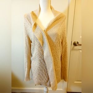 Eddie Bauer Pointelle Open Cardigan, Sz L